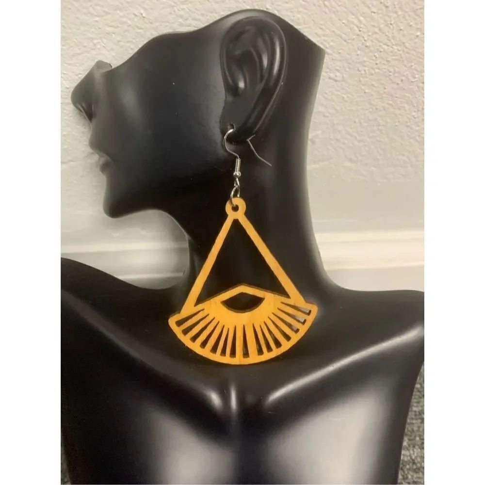 Wooden Statement Earrings